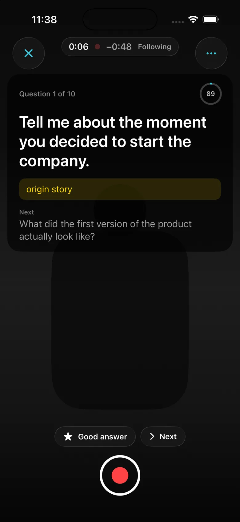 NowRolling Interview mode